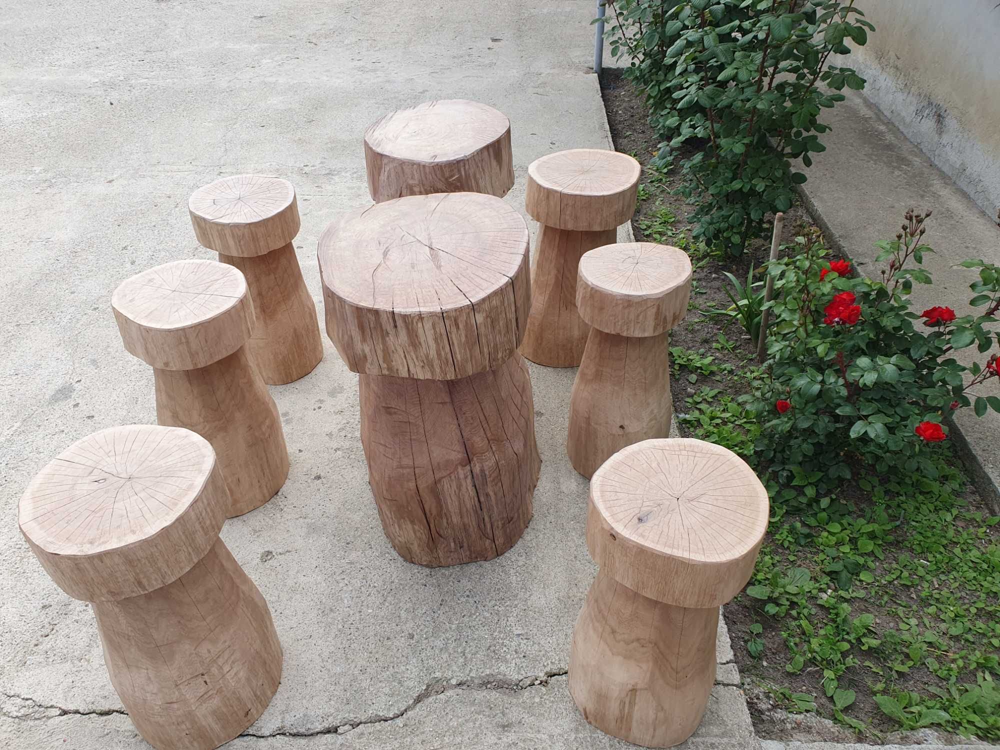 Vand masa cu scaune gradina (lemn stejar)