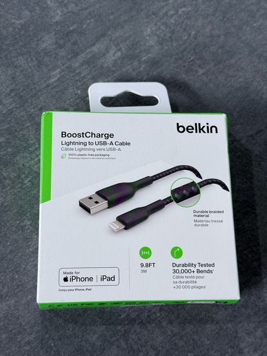 Cablu iPhone Belkin BOOST CHARGE USB-A catre Lightning, de 3 metri