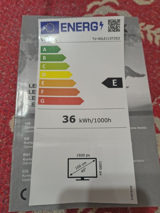 Tv Led Vivax diagona 100 cm nou