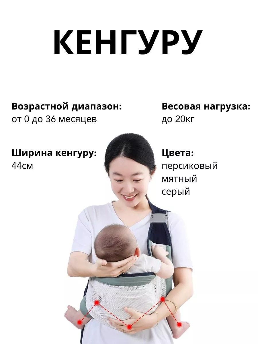 Слинг кенгуру переноска для новорожденных для детей