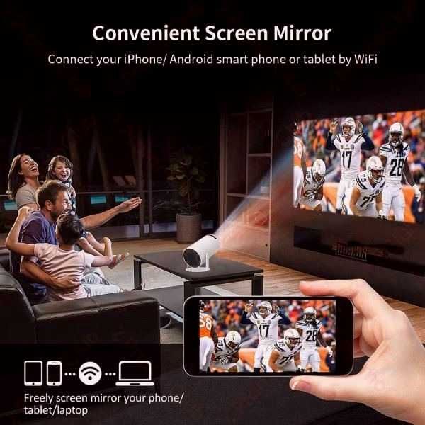 Преносим видеопроектор 4K, HDMI, USB, Android, Wi-Fi 6, BT 5. 130 инча