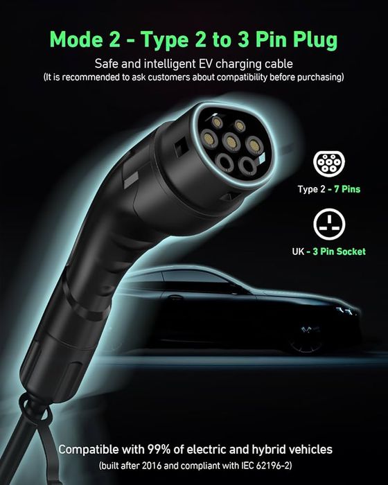 Кабел за зареждане EVJUICION EV 2 Schuko 3.1kW, елекрически автомобил