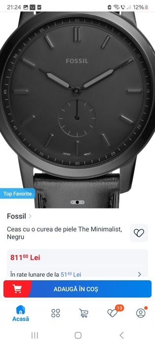 Ceas fossil nou în cutie