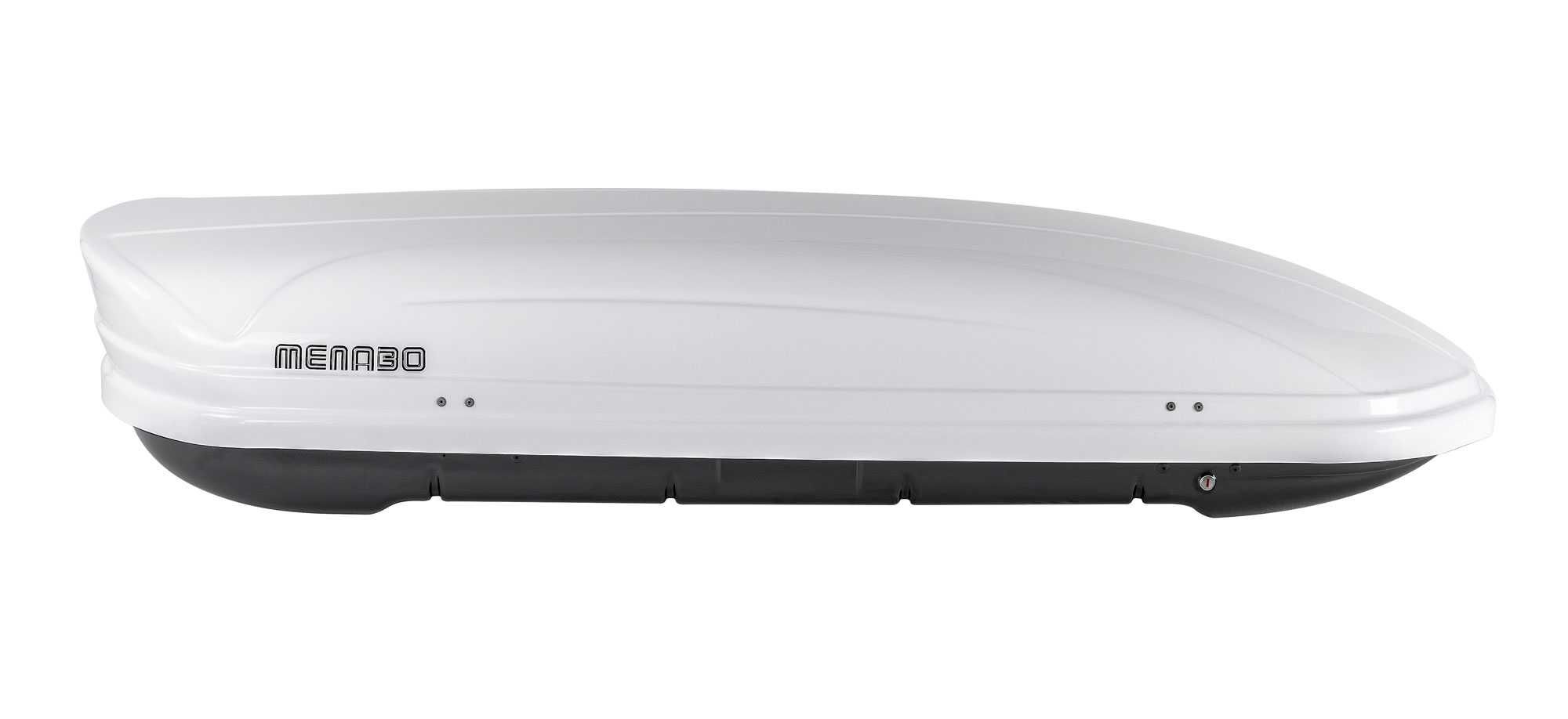 Автобокс багажник MENABO Mania 460л бял кутия за автомобил 195/79/36см