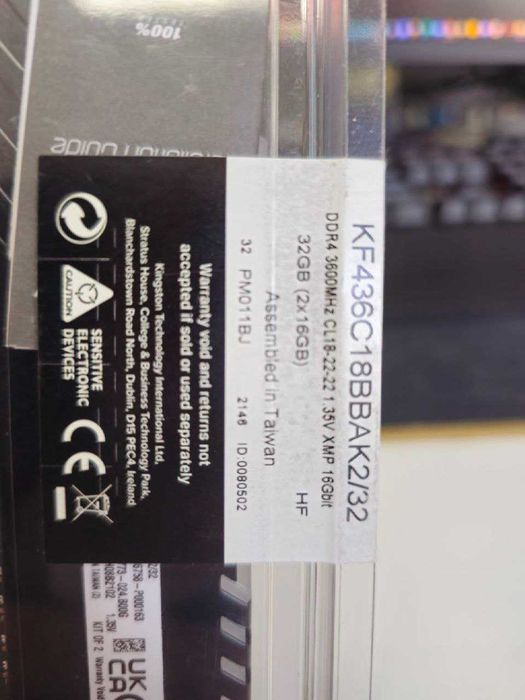 Kingston FURY DDR4 3600Mhz XMP intel certified RGB