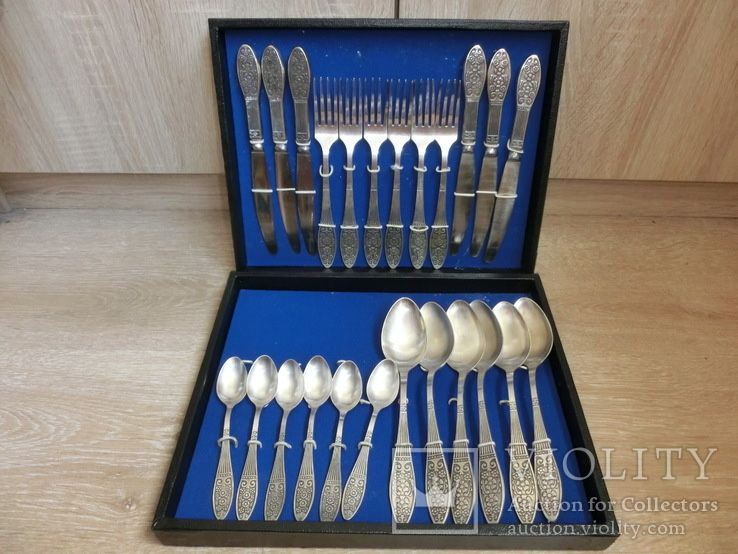 РОМАШКА , 42 предмета, Мельхиоровые приборы СССР