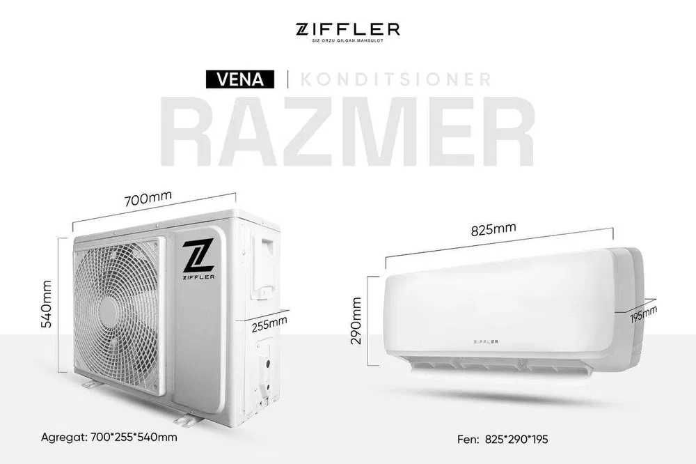 Кондиционер Ziffler 12 со склада по низким ценам доставка установка