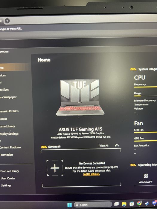 Asus tuf a15 Ryzen9 rtx 4070