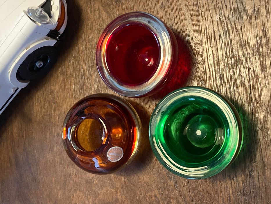 Prespapier birotica din sticla de Murano depozitare agrafe obiecte