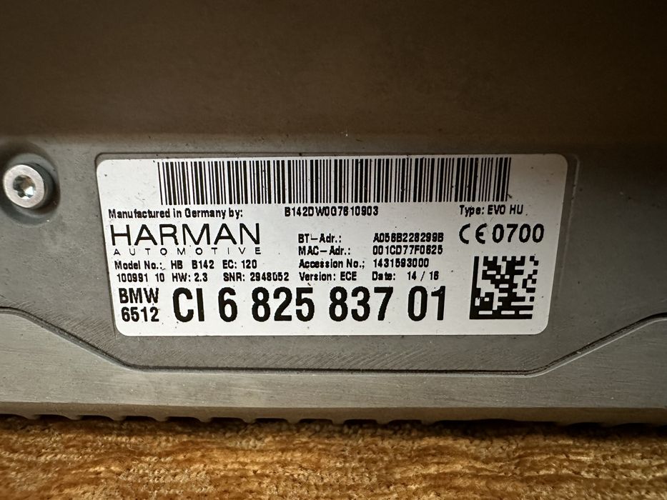 Navigatie NBT EVO BMW Seria 3 F30 F31 F34, Seria 4 F32 F33 F36