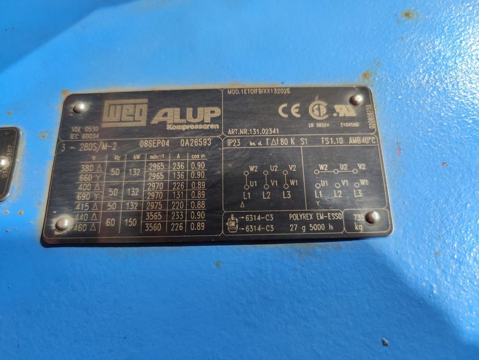 Motor electric trifazat, 132kW, 3000rpm 380V