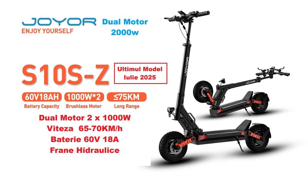JOYOR S10-SZ‼️2025‼️NOUA‼️Dual Motor 2000W‼️65Km/h‼️Bat 60V, Roti 10"