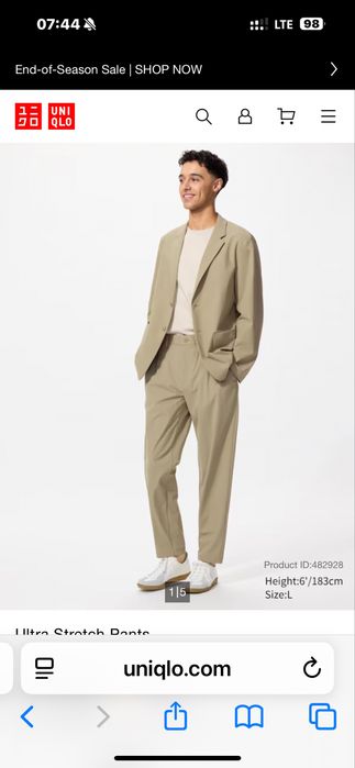 костюм и брюки uniqlo