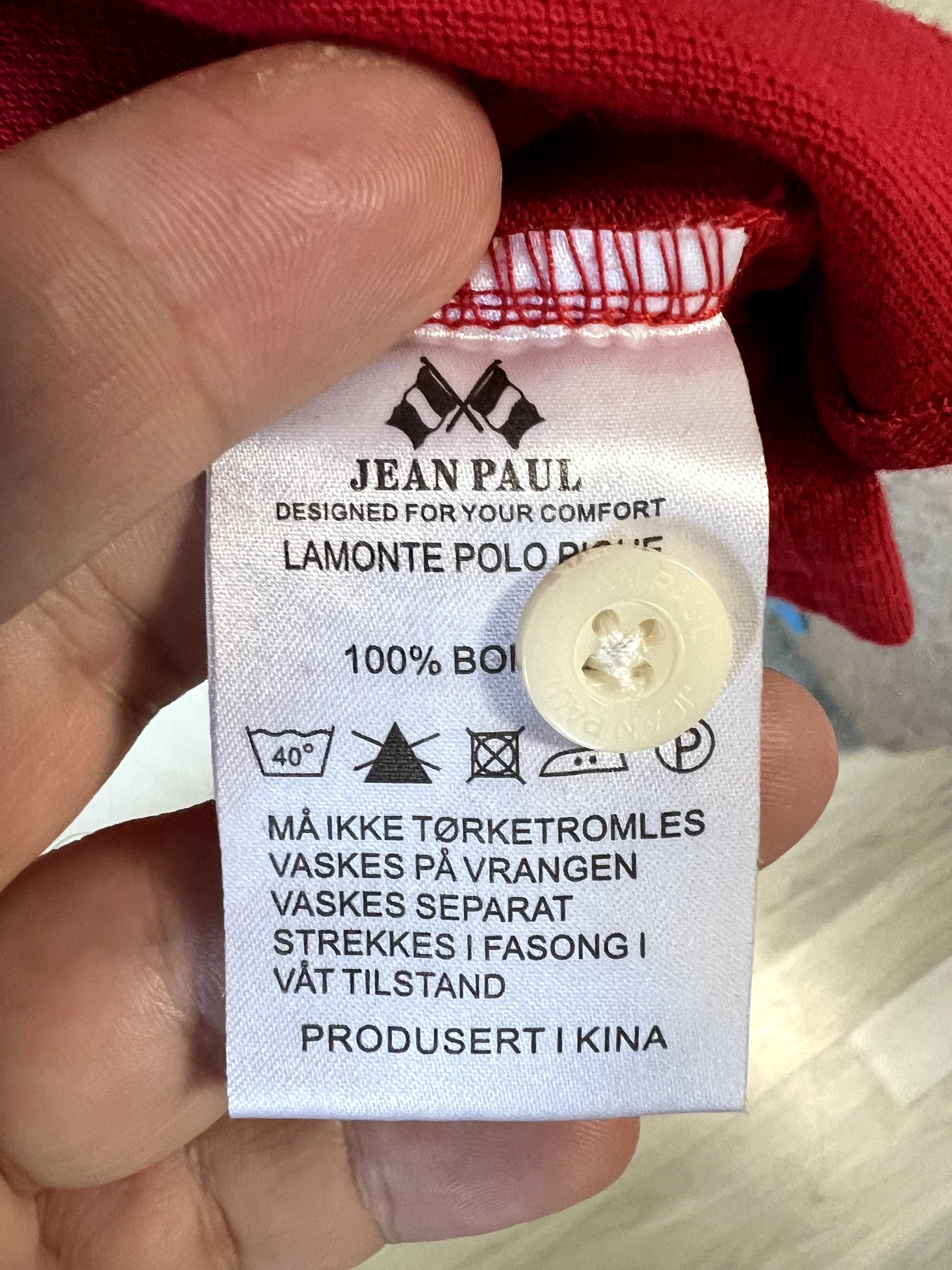 Чисто нова оригинална мъжка тениска JEAN PAUL - червен, размер L