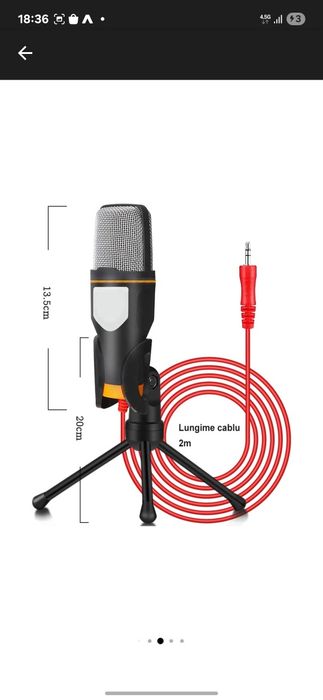 Microfon Trust Mico, Vaxiuja, USB&3.5mm, stand Tripod, Negru