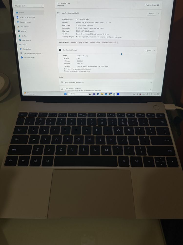 Laptop Huawei matebook x