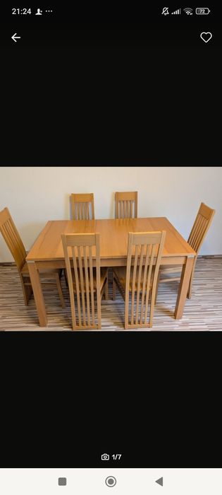 Masa cu șase scaune lemn masiv