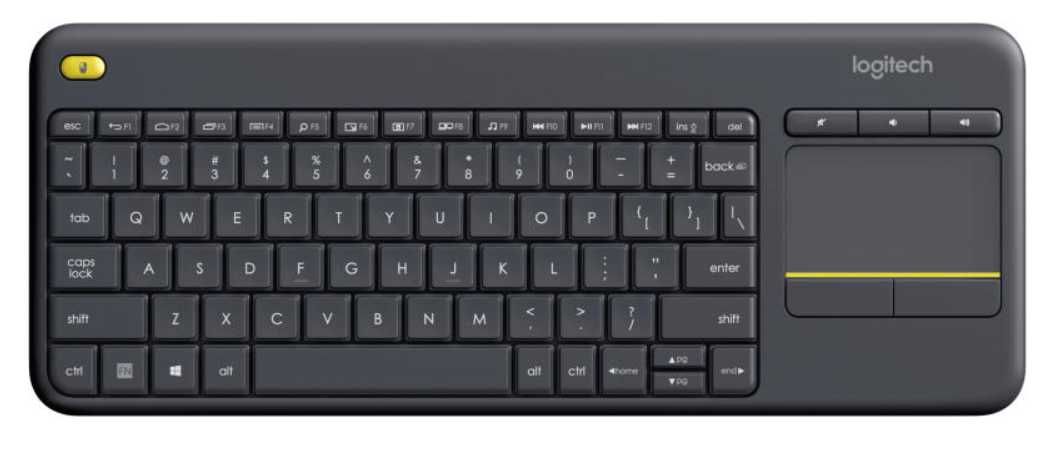 Tastatura Wireless Logitech K400 Plus Dark, Touchpad