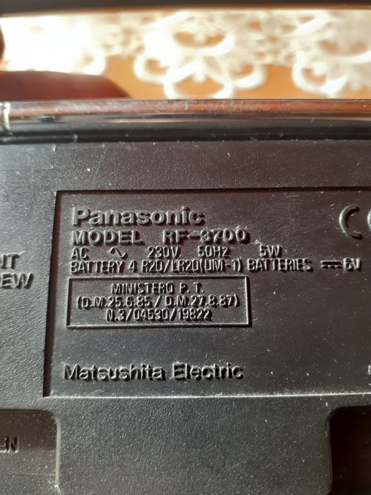 Panasonic model: RF-3700