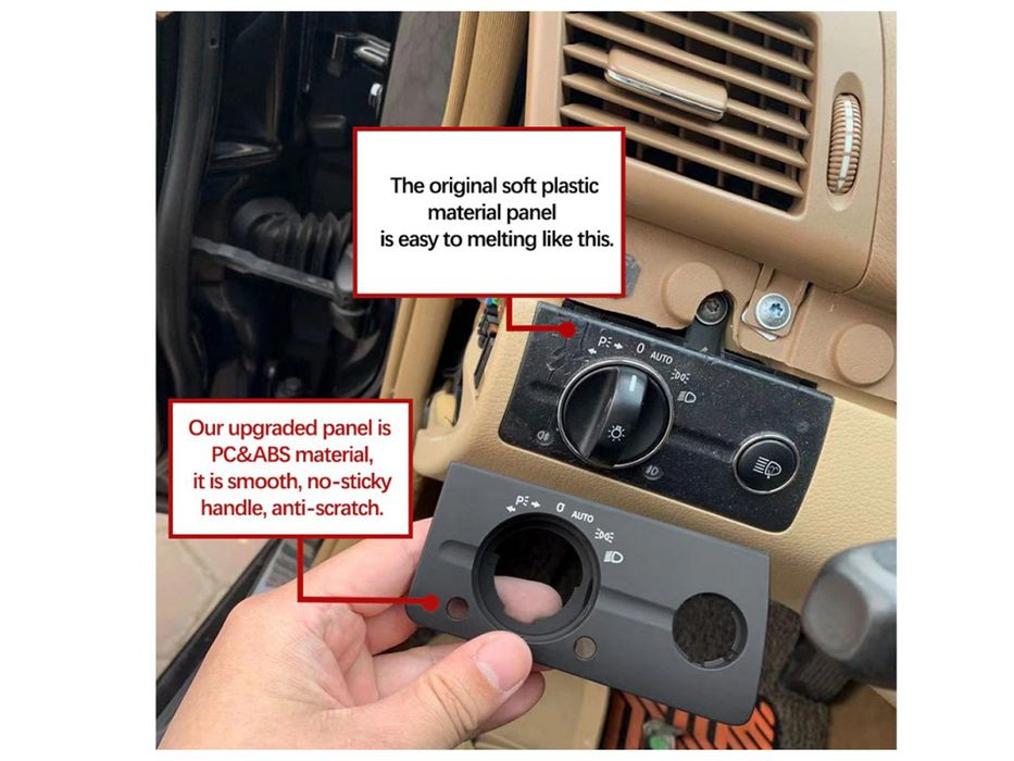 Бленда за ключ фарове, Mercedes, W211, С Измиване на фарове, Черен