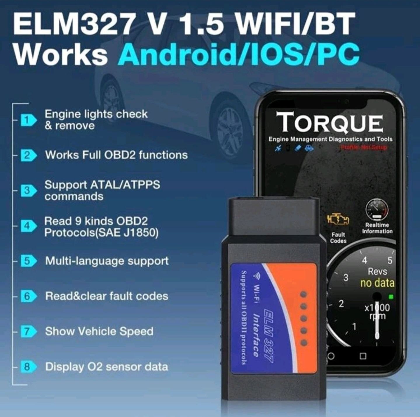 Diagnoza auto OBD II ELM327 bluetooth