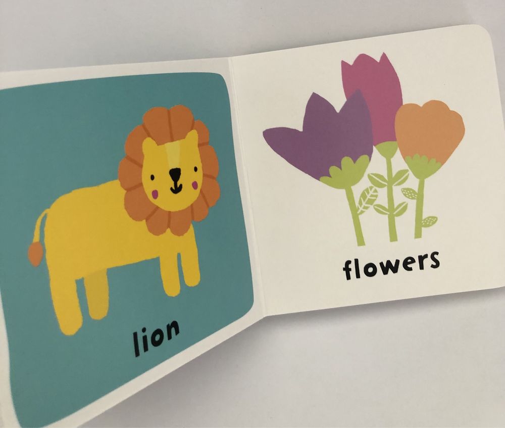 Set de 4 carti cu pagini cartonate animale culori