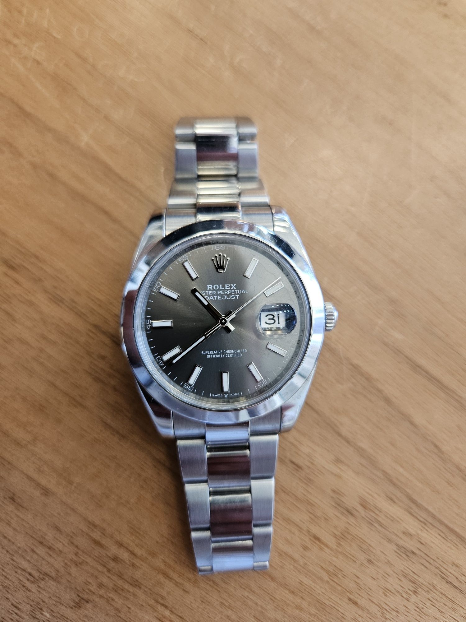 Rolex Date just, Rhodium