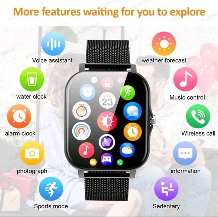 SmartWatch Nou Roz compatibil cu Android și IOS