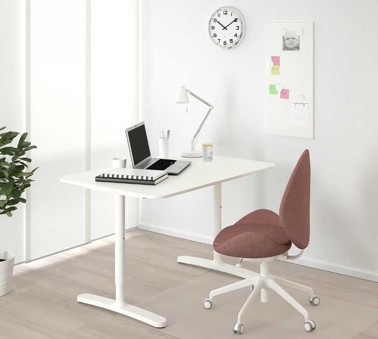 Birou alb cu înălțime reglabilă - 160x80 - Ikea BEKANT