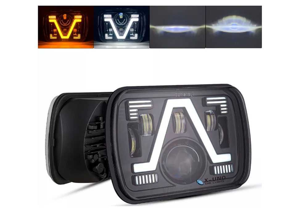 LED халоген фар 5x7", 45 W, 12-24V, къси/дълги с DRL дневни светлини