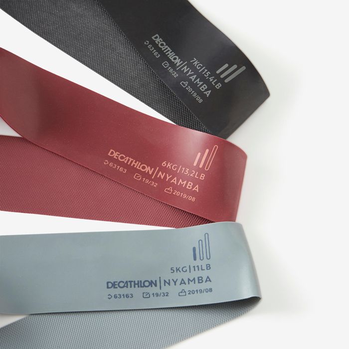 Set 3 Mini Benzi Elastice din Cauciuc 100 - produs resigilat Decathlon