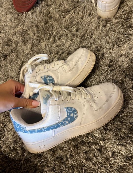Adidasi af1 blue paisley