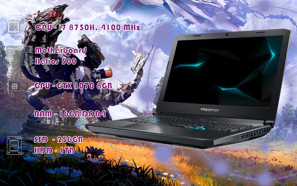 Игровой Acer_i7 8750H_RAM 16GB DDR4_GTX 1070 8GB_SSD 256GB_HDD 1TB