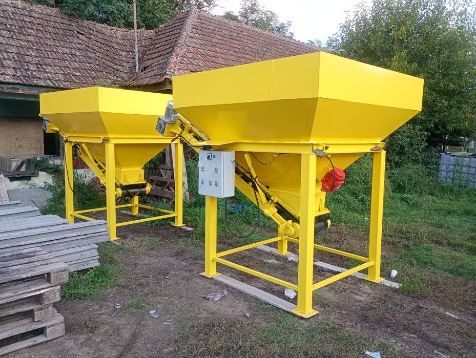 Ministatie beton, buncăre agregate