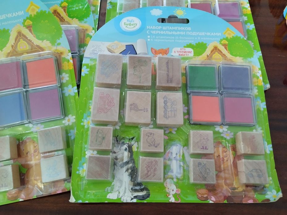 Штампы с чернильными подушечками для творчества, скрапбукинга