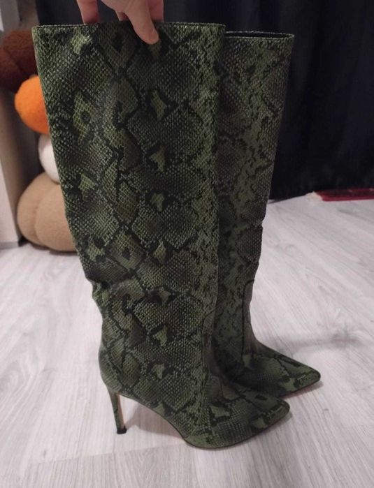 Cizme piele imitatie piele sarpe - Marimea 37