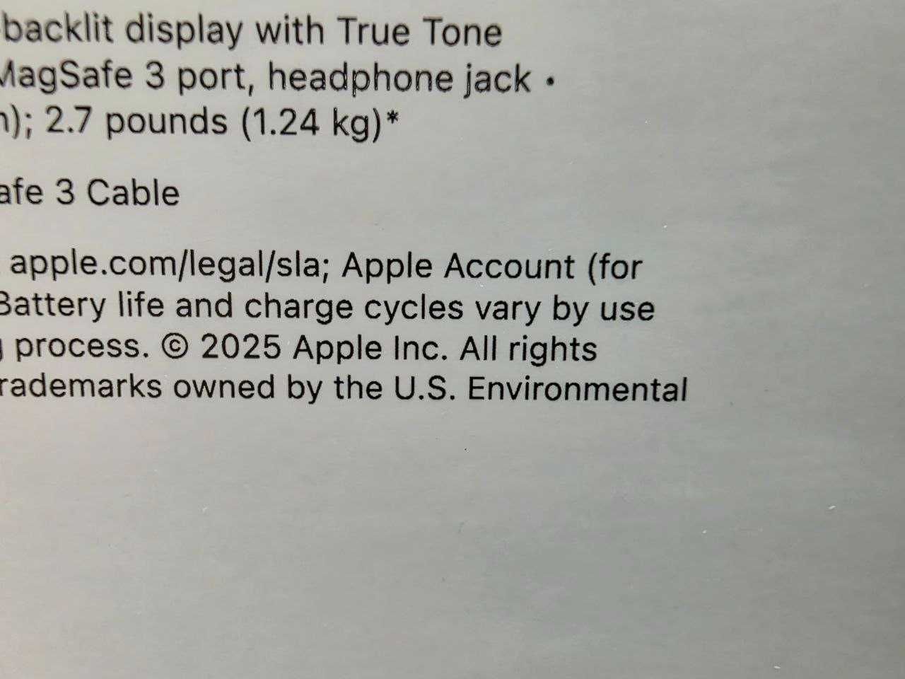 Macbook Air m4/16/256 gb 13 inch 2025