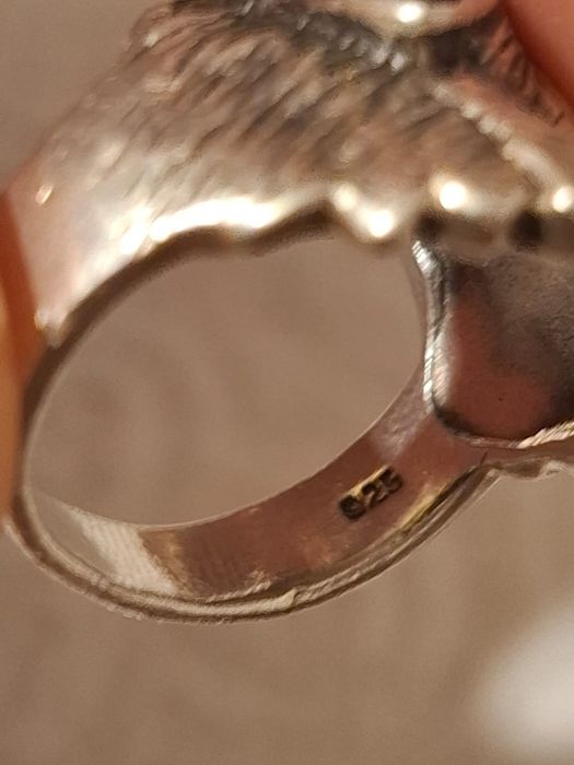 Inel argint 925, cap vultur