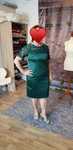Rochie scurta de ocazie,culoare verde ,material usor lucios ,cu slit l