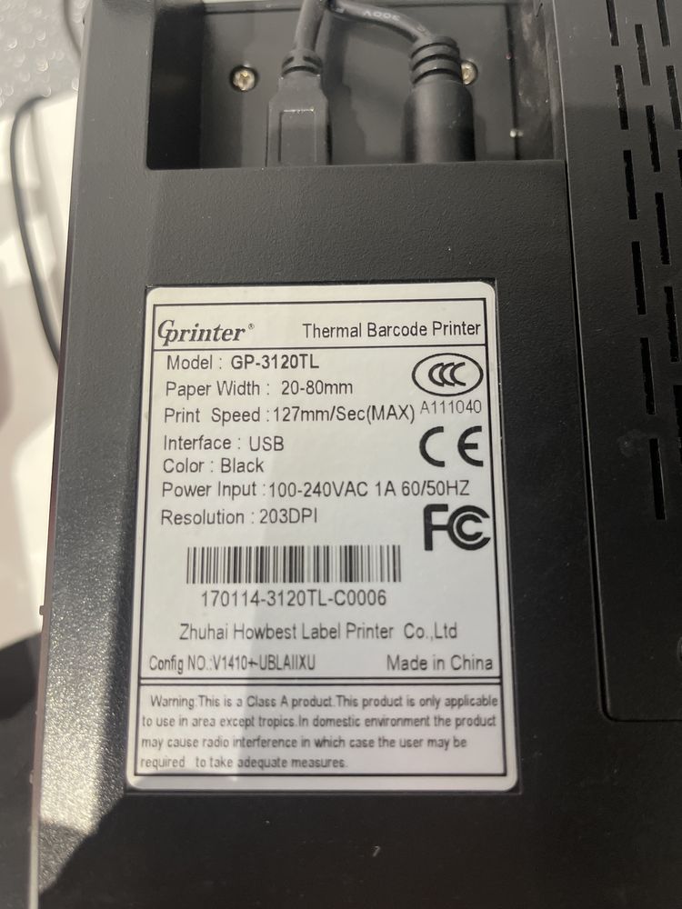 Принтер штрих-кодов Gprinter GP-3120TL