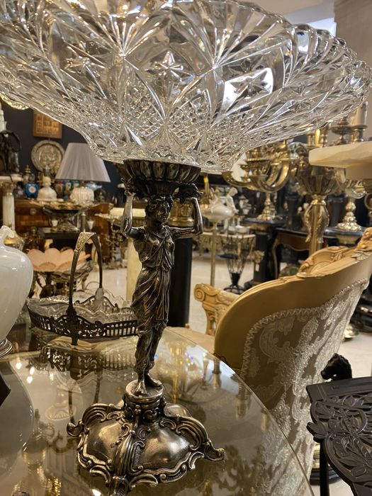 Fructiera cristal/bronz argintat