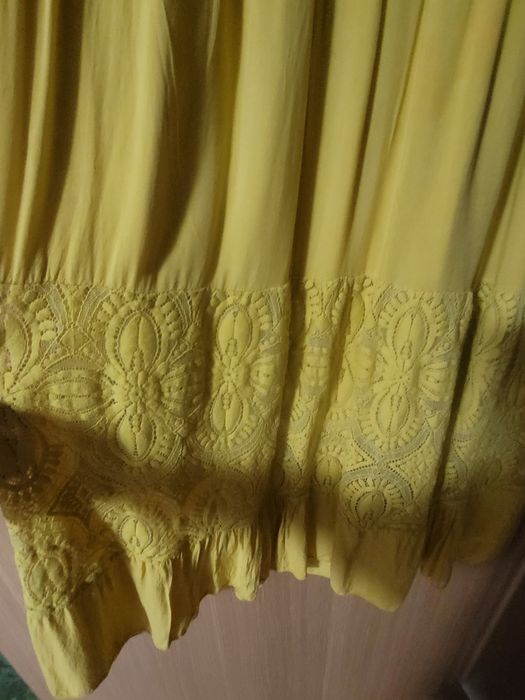 Жълта лятна рокля – Made in Italy, памук с еластан