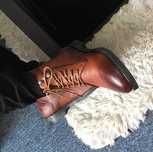 Ghete lace up 41.5 42 plain toe premium Calvin Klein piele naturala