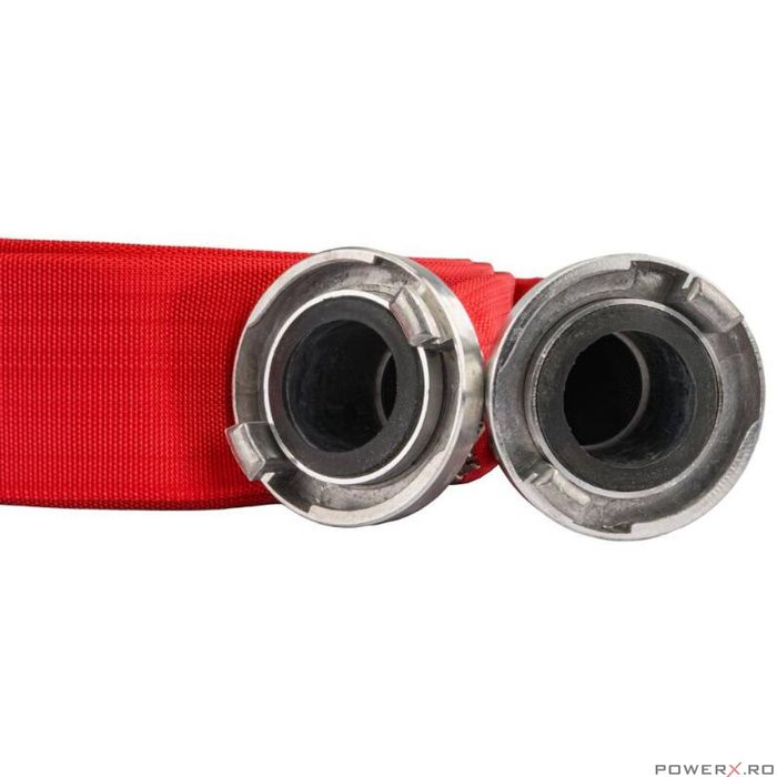 Furtun apa irigatii 2"20 metri, tip pompieri 8 bari, cu cuple, Red