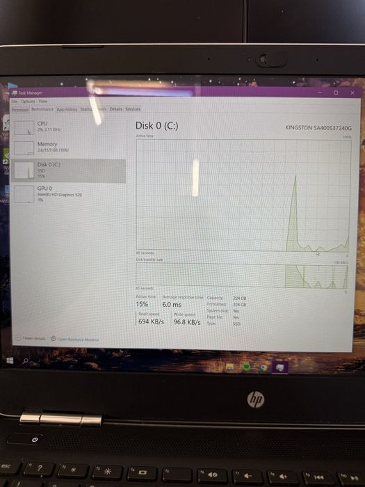 HP Pavilion 14-al005ng, 16GB RAM DDR4, i5-6200u, 240gb SSD