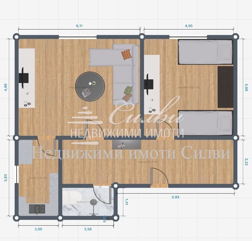 Продава се Едностаен апартамент в Шумен, Център - 42 кв.м за 1275 €/кв.м - Снимка #10