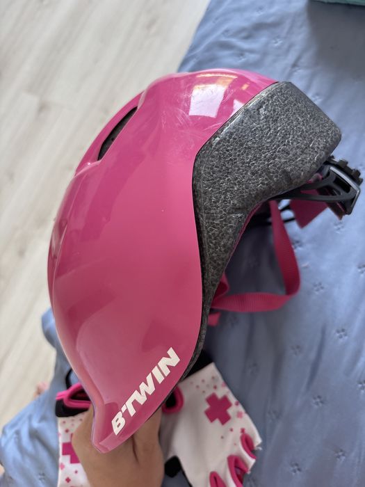 Casca ciclism BTWIN 500 + manusi BTWIN marime 4 ani