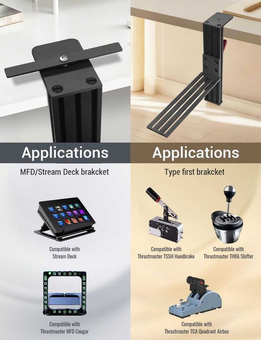 Комплект от 2 настолни стойки Hotas контролери за симулатори на полети