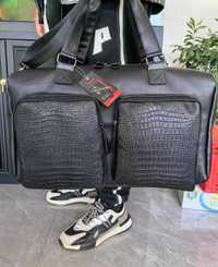 Кожаные стильные сумки дорожные (0990)