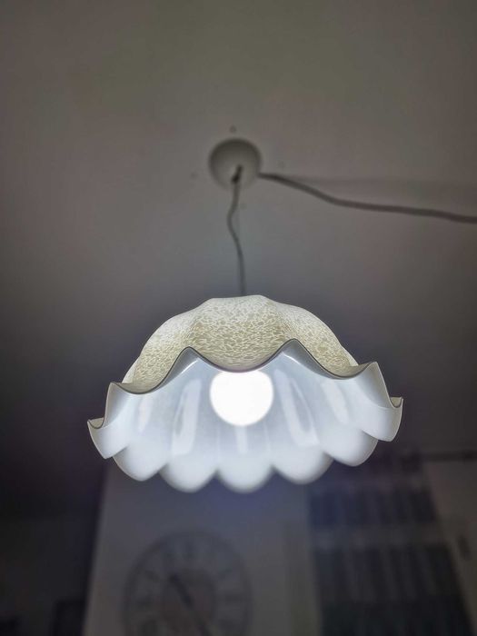 Lustra MCM Art Deco, Carlo Nason, sticlă Murano, crom, vintage